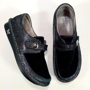 Algeria Brenna Moon Shadow Loafers Comfort Strap Metallic Whimsical‎ Goth Sz 38